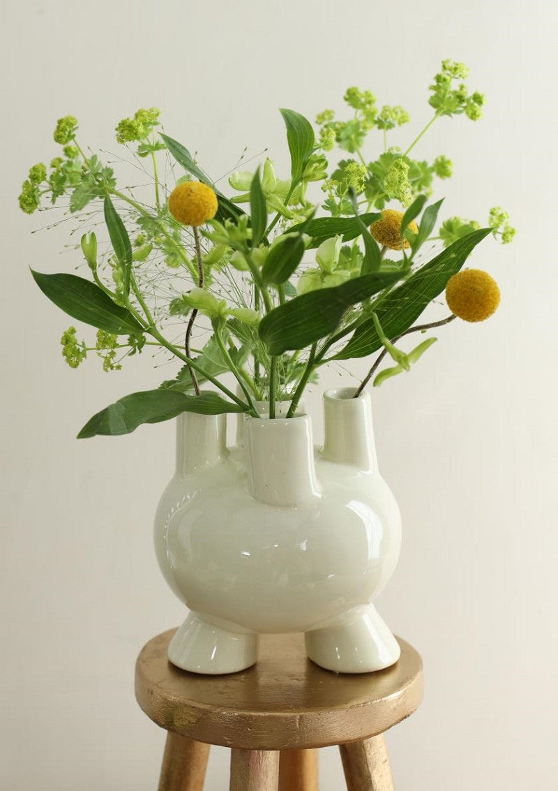 Tulip vase Strollz Ø13 h.15 cm creme