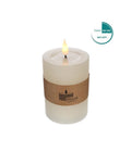 LED Rustic Pillar Candle Ø7 h. 10 cm Creme w. timer