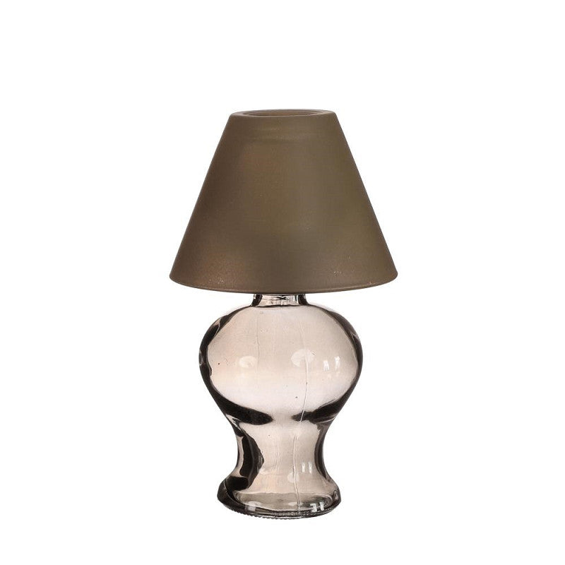 Glass lamp Amber for tealight Ø9 h.16 cm smoke grey