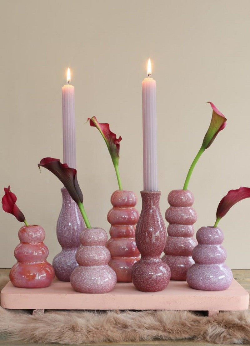 Vase Pebble h.9.5 Ø7 cm pink 4ass colours