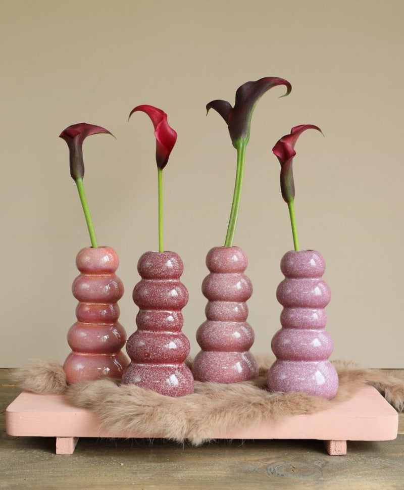 Vase Pebble h.15 Ø7 cm pink 4ass colours