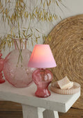 Glass lamp Amber for tealight Ø9 h.16 cm soft pink