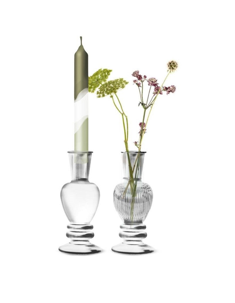 Venice vase candle h.15,5 Ø5,7 ocre 2 ass.