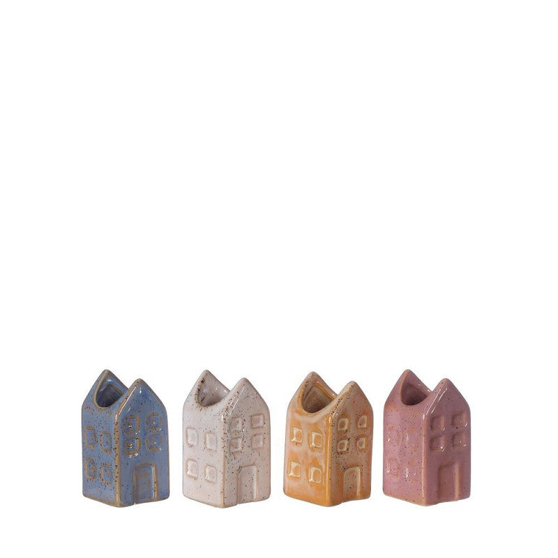 Flowervase houses Amsterdam small l.3 w.3 h.6cm 4 ass. color
