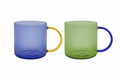 Glass mugs 'Fred' green-blue, set of 2 — Remember