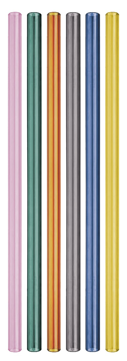 Glass straws, set of 6