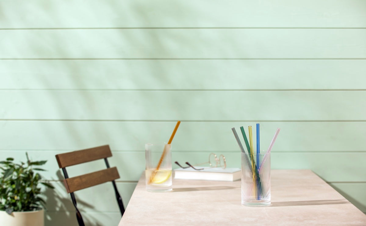 Glass straws, set of 6