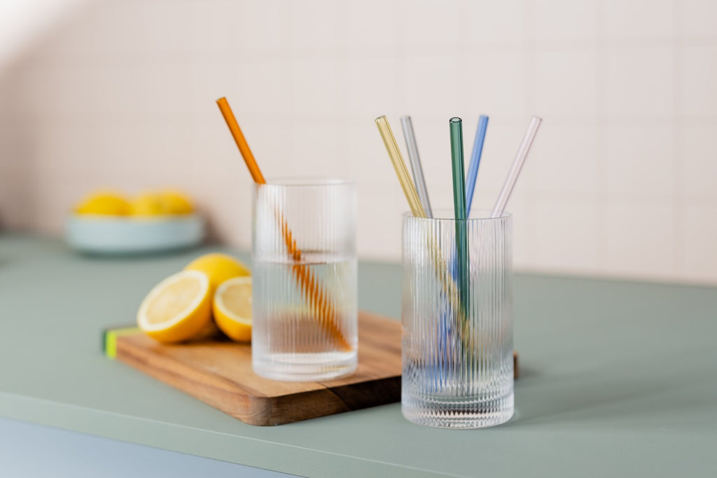 Glass straws, set of 6