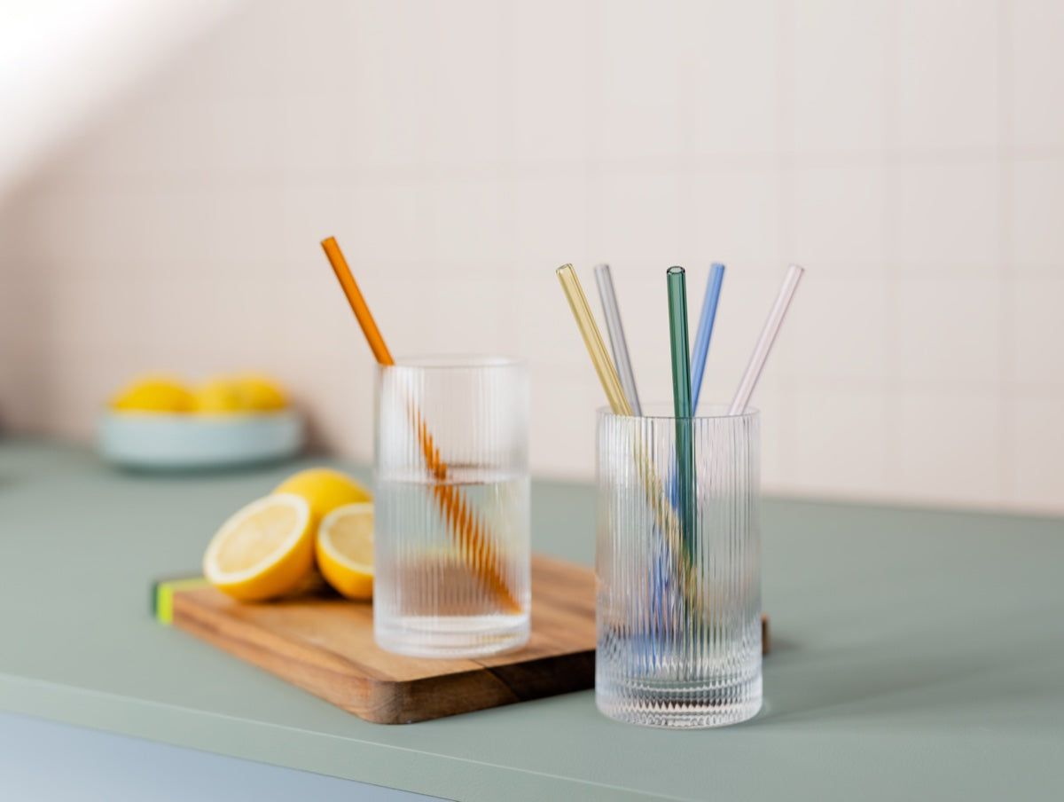 Glass straws, set of 6