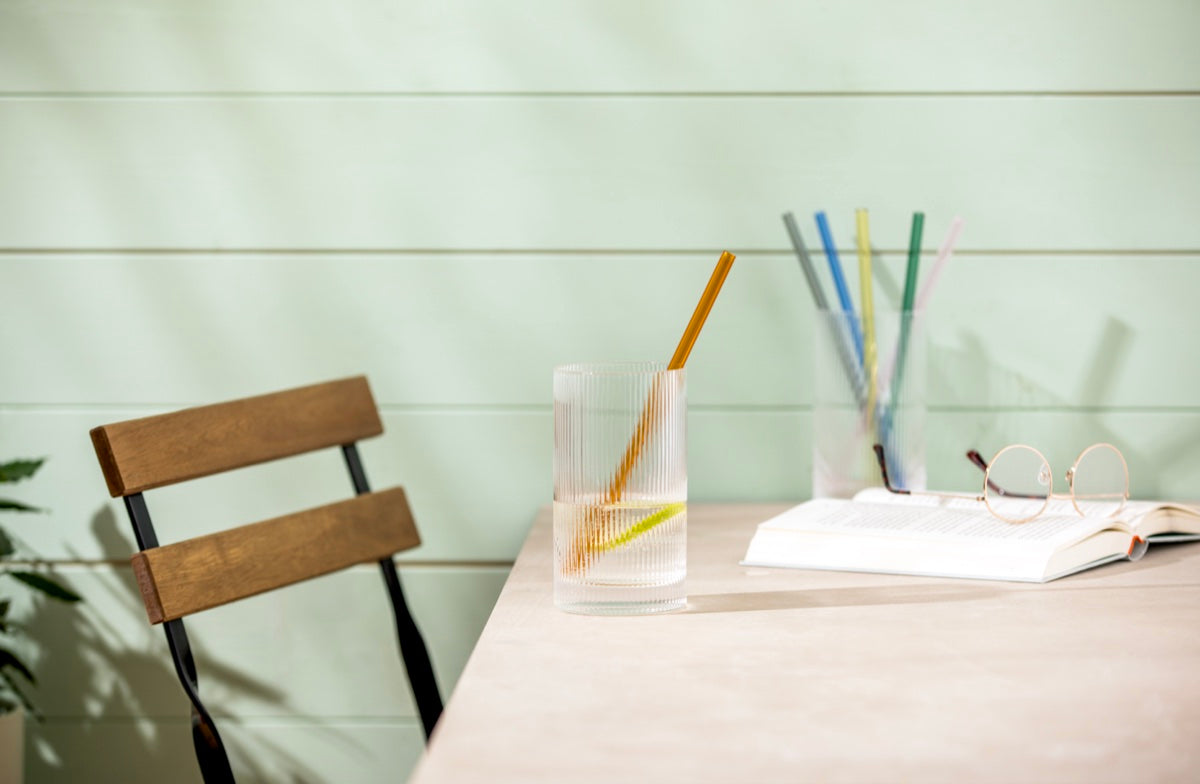 Glass straws, set of 6