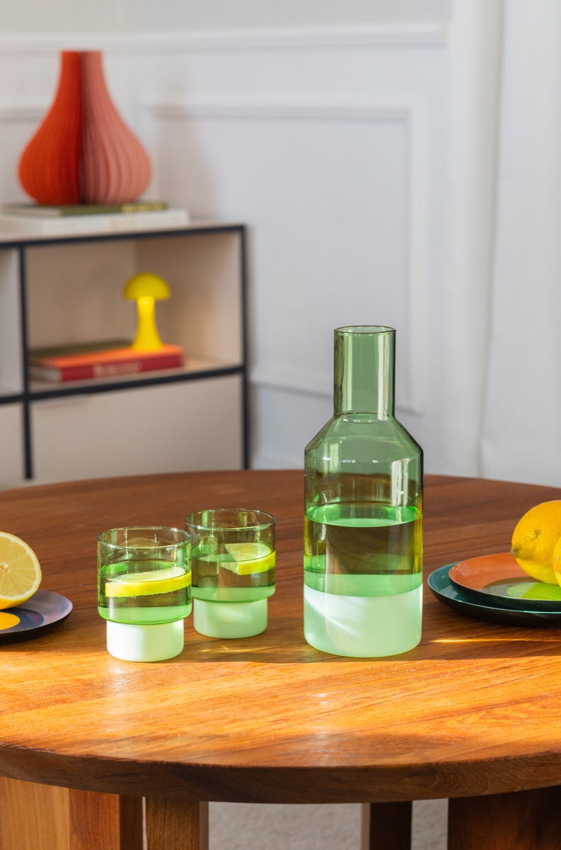 Glass carafe Jill green