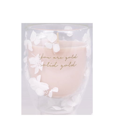 SALE My Flame Lifestyle Double wall flower candle Sand, white You are gold, solid gold — My Flame