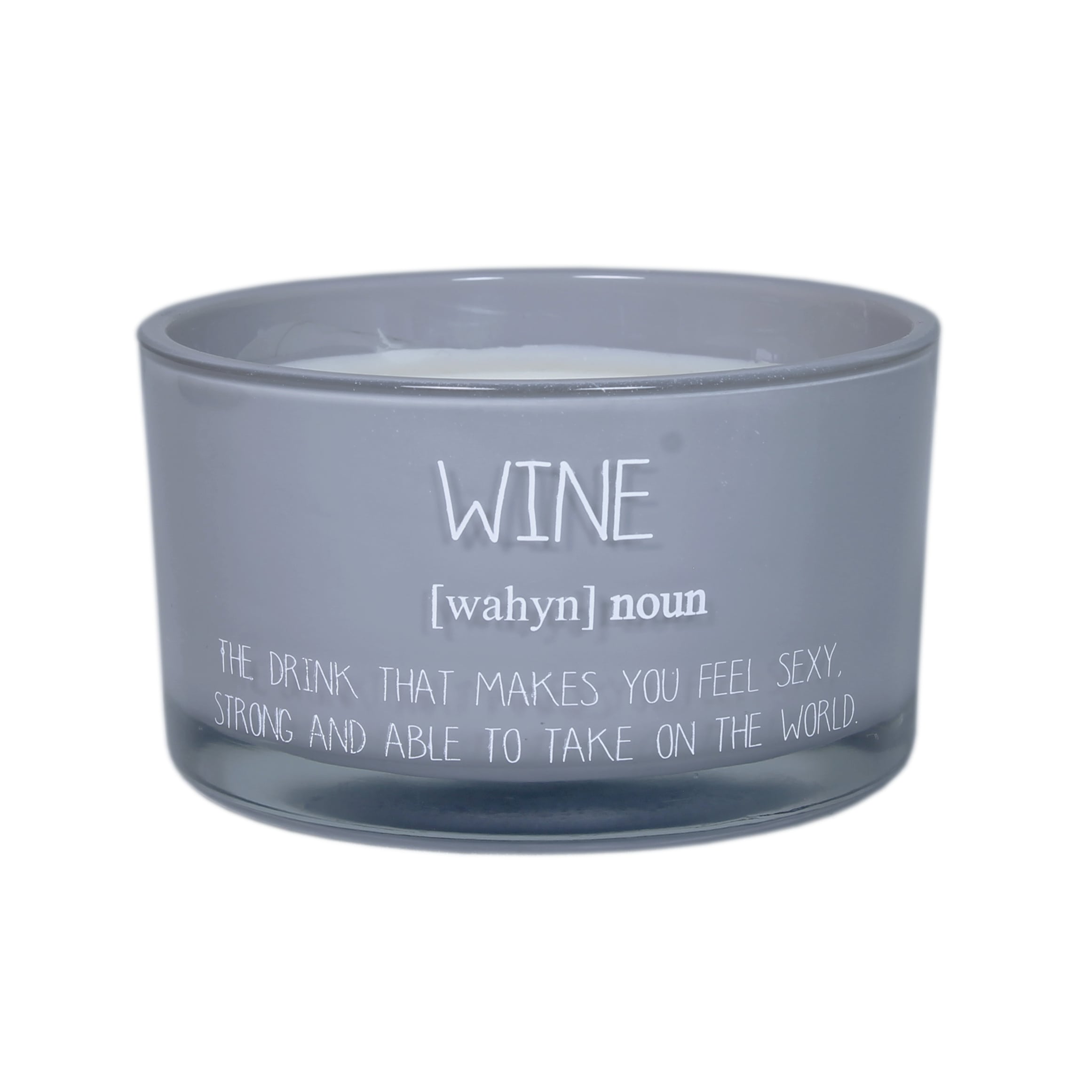 SALE My Flame Lifestyle Scented soy candle in glass jar with wood wick Grey Wine, sexy, take on the world — My Flame