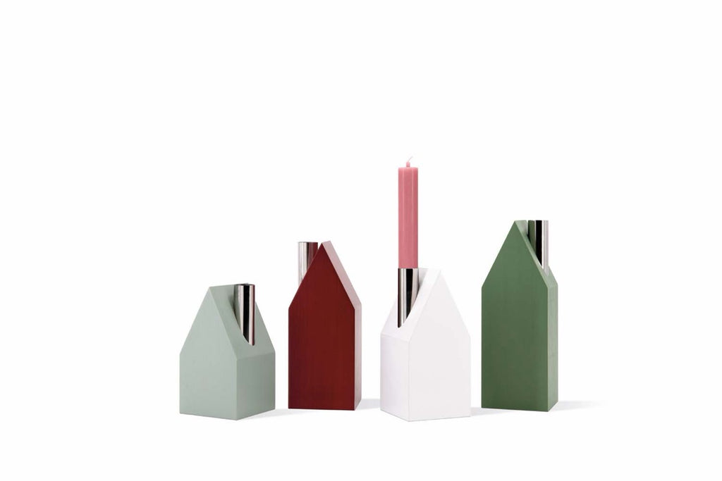 *SALE* House-shaped candleholders, set of 4 — Remember