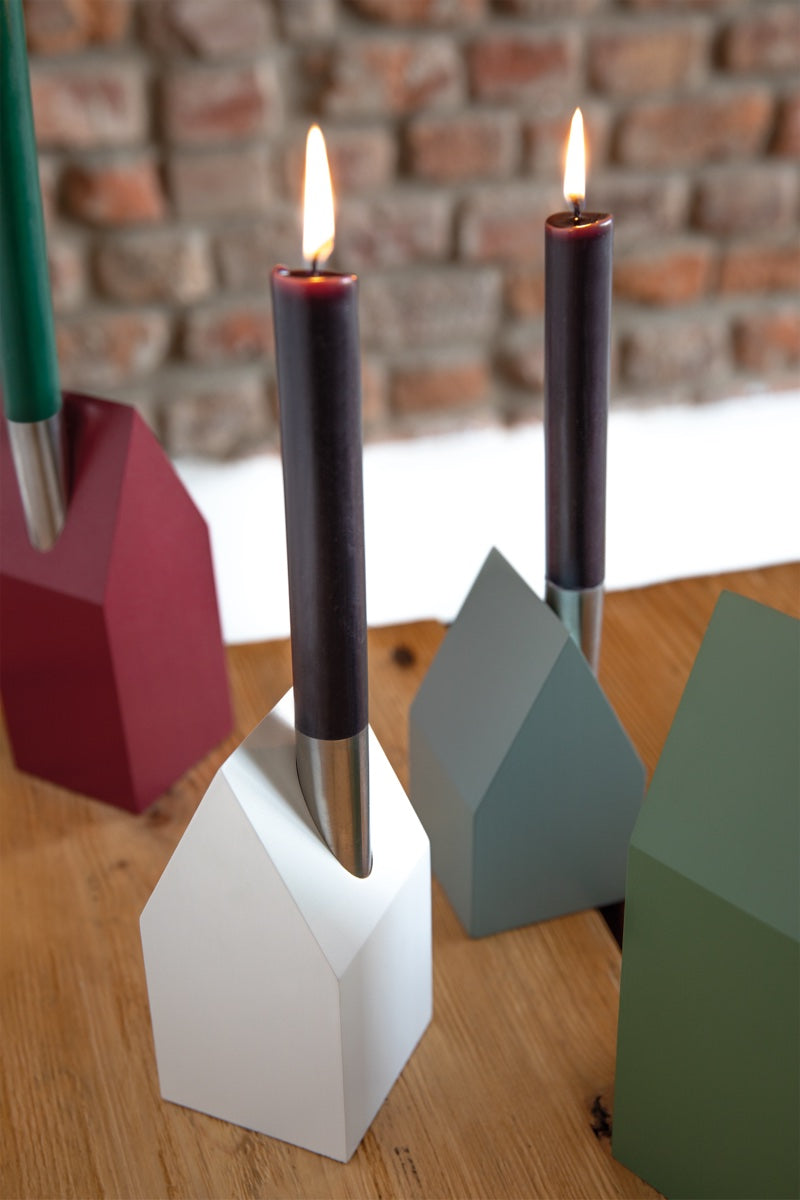 House-shaped candleholders, set of 4