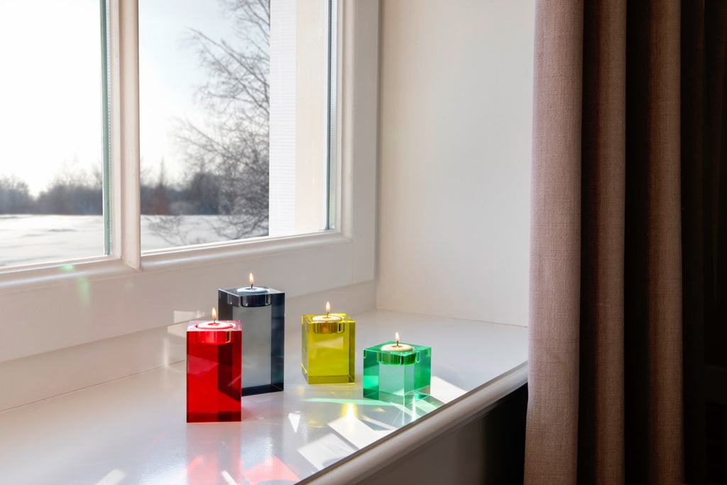 Glassblock candleholder 'Vela'