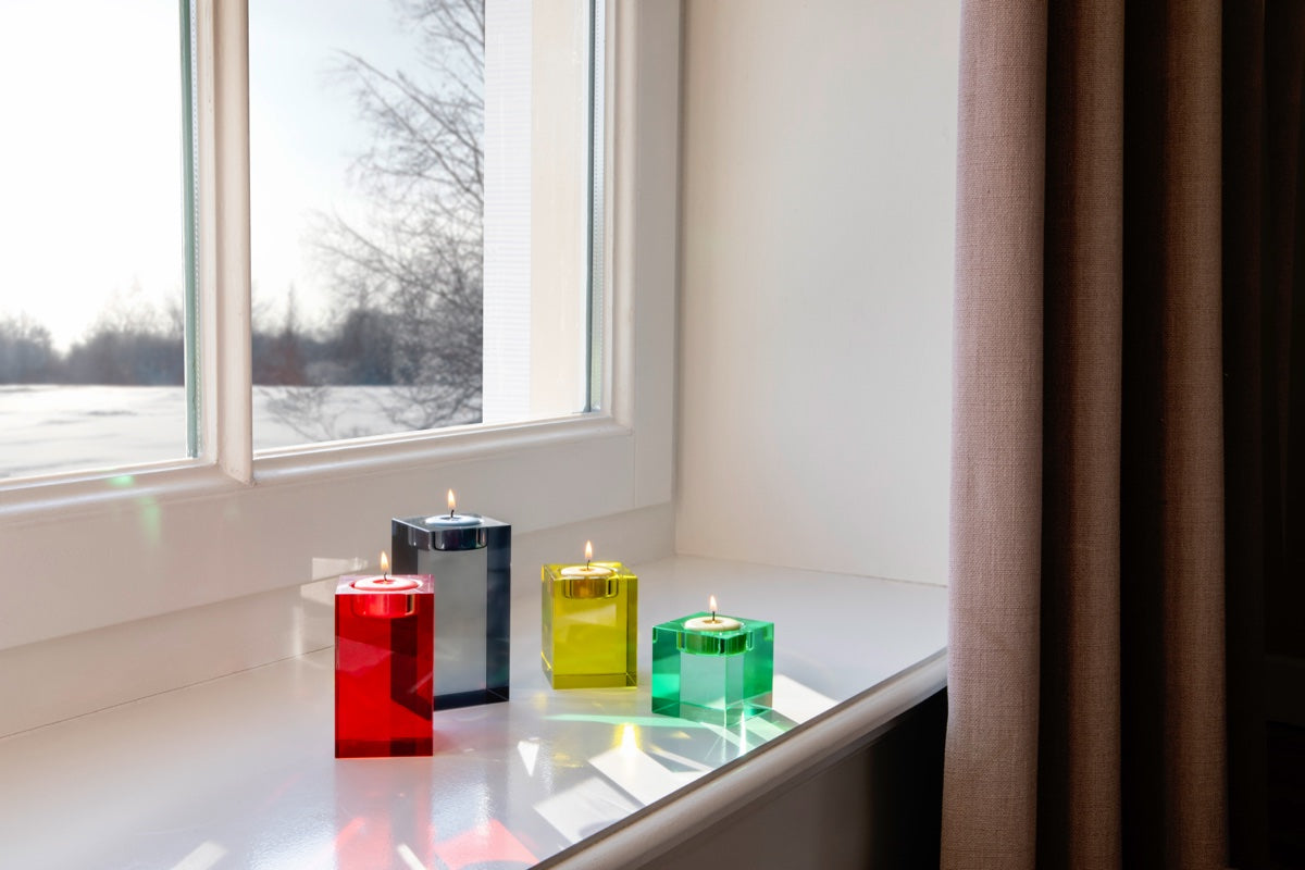 Glassblock candleholder 'Vela'