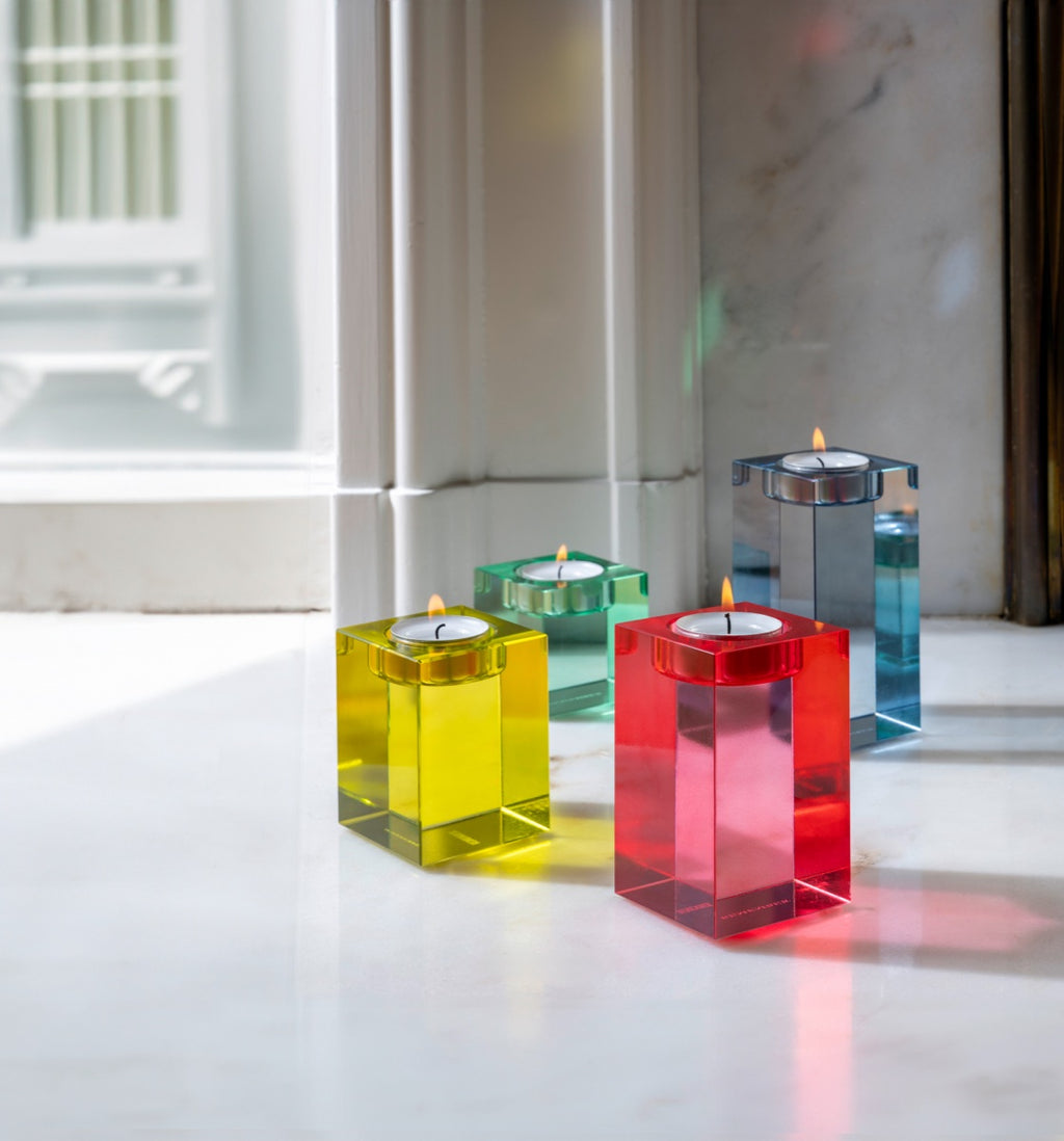 Glassblock candleholder 'Vela'