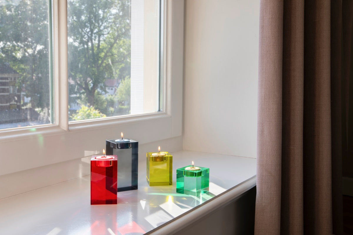 Glassblock candleholder 'Vela'