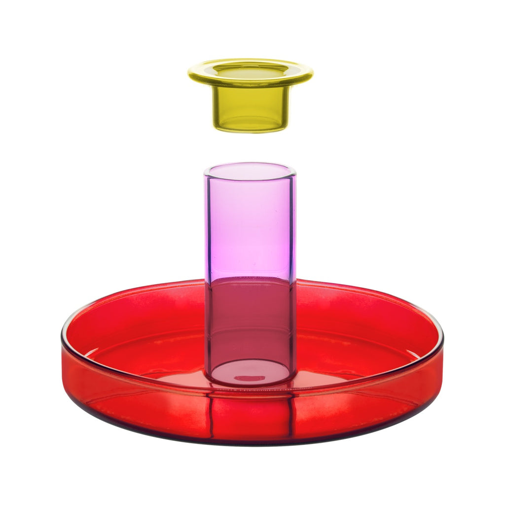 Candle holder 'Lucy' red