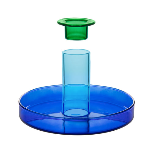 Candle holder 'Lucy' blue
