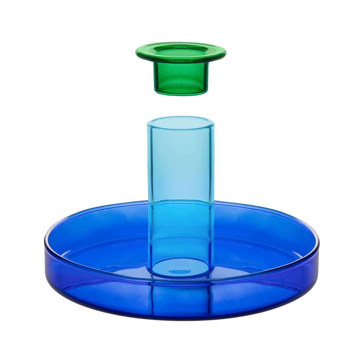Candle holder 'Lucy' blue