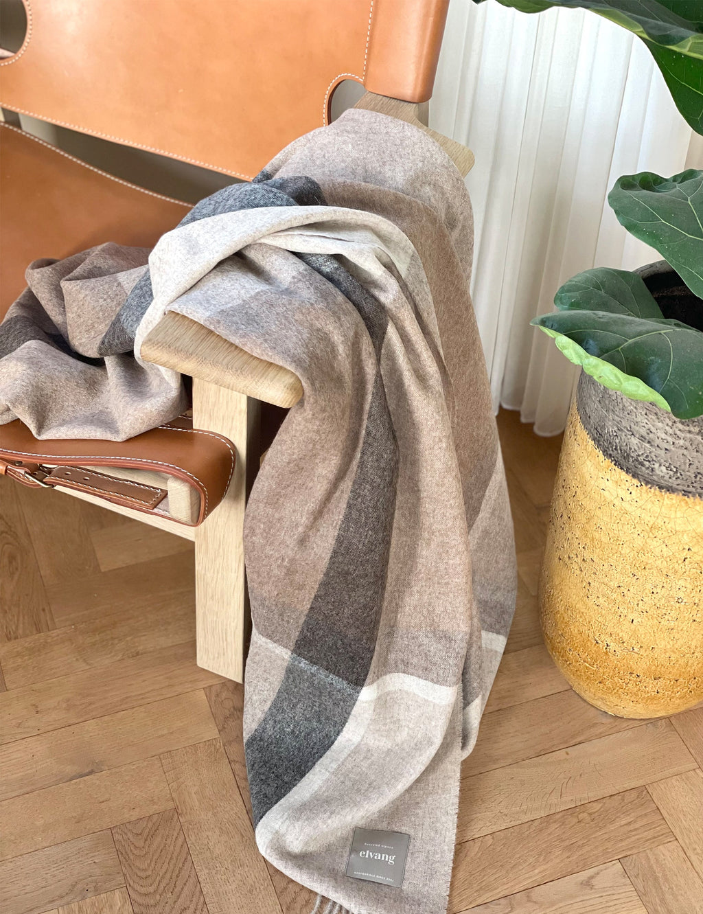 Manhattan throw Steel blue/dusty ocean