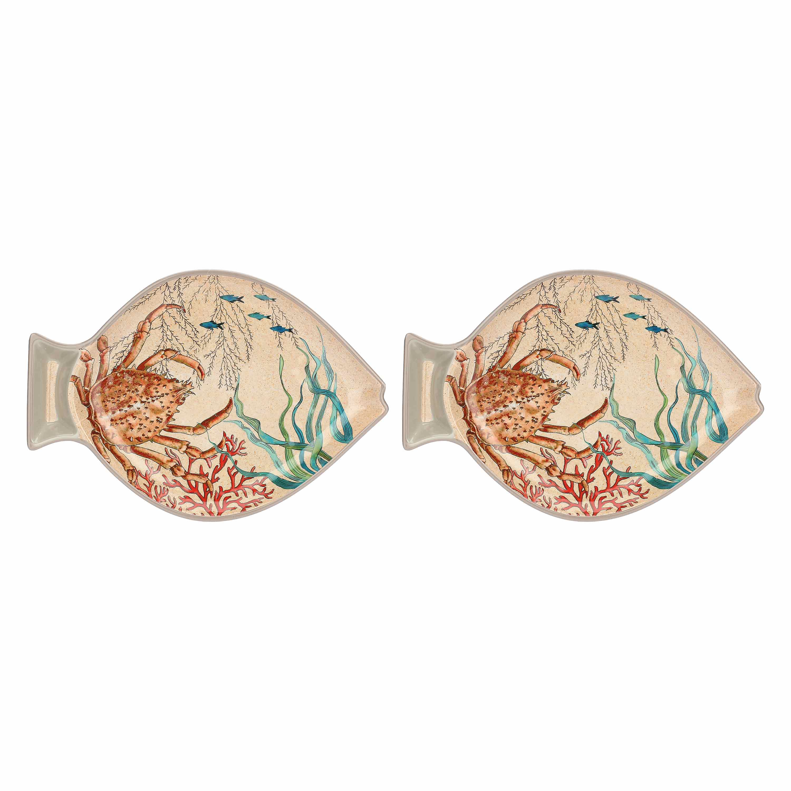 Sea Life Set 2 Piatti Pesce 33X23 Cm