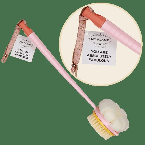 SALE My Flame Lifestyle Shower brush Pink You are absolutely fabulous — My Flame