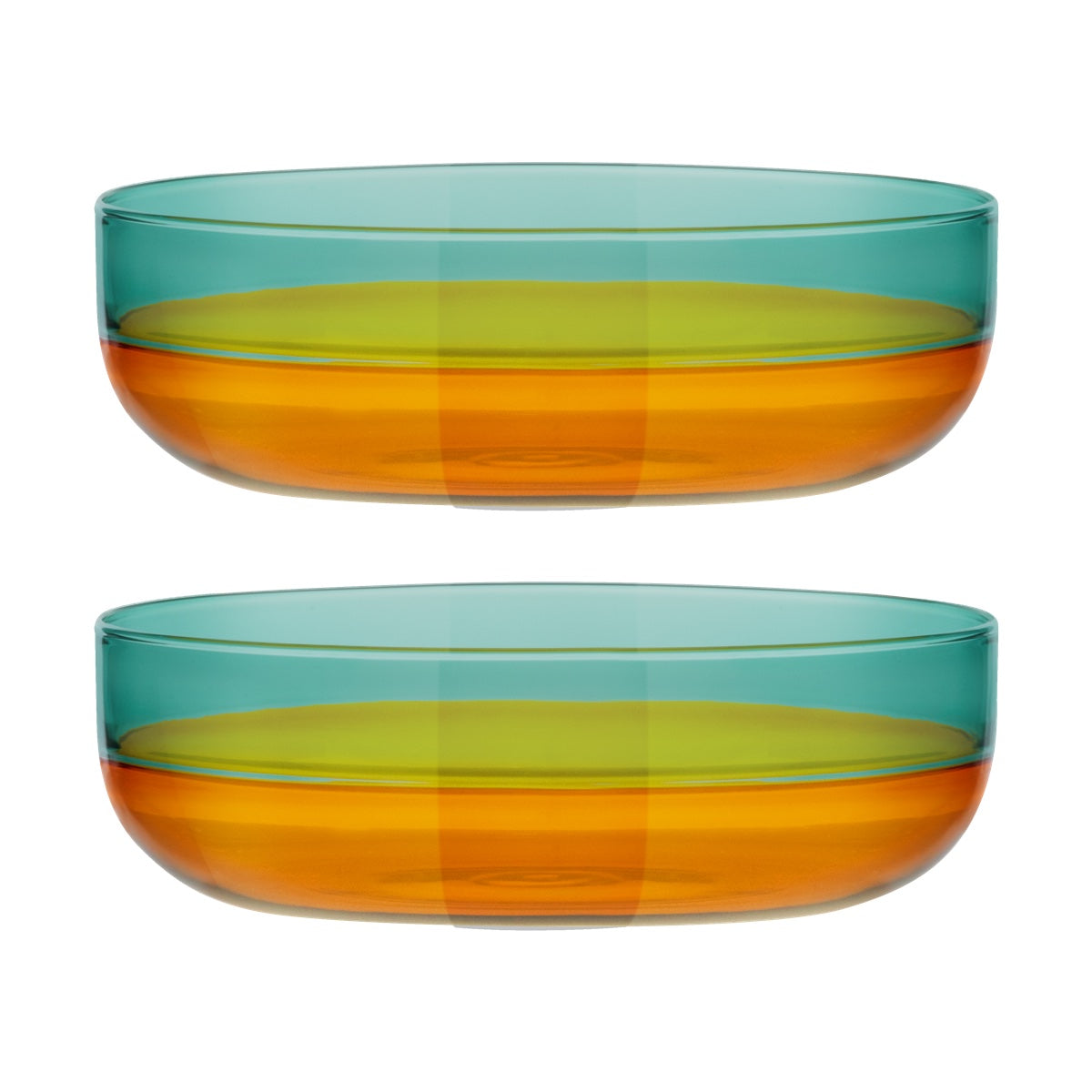 Small glass Bowls 'amber', set of 2