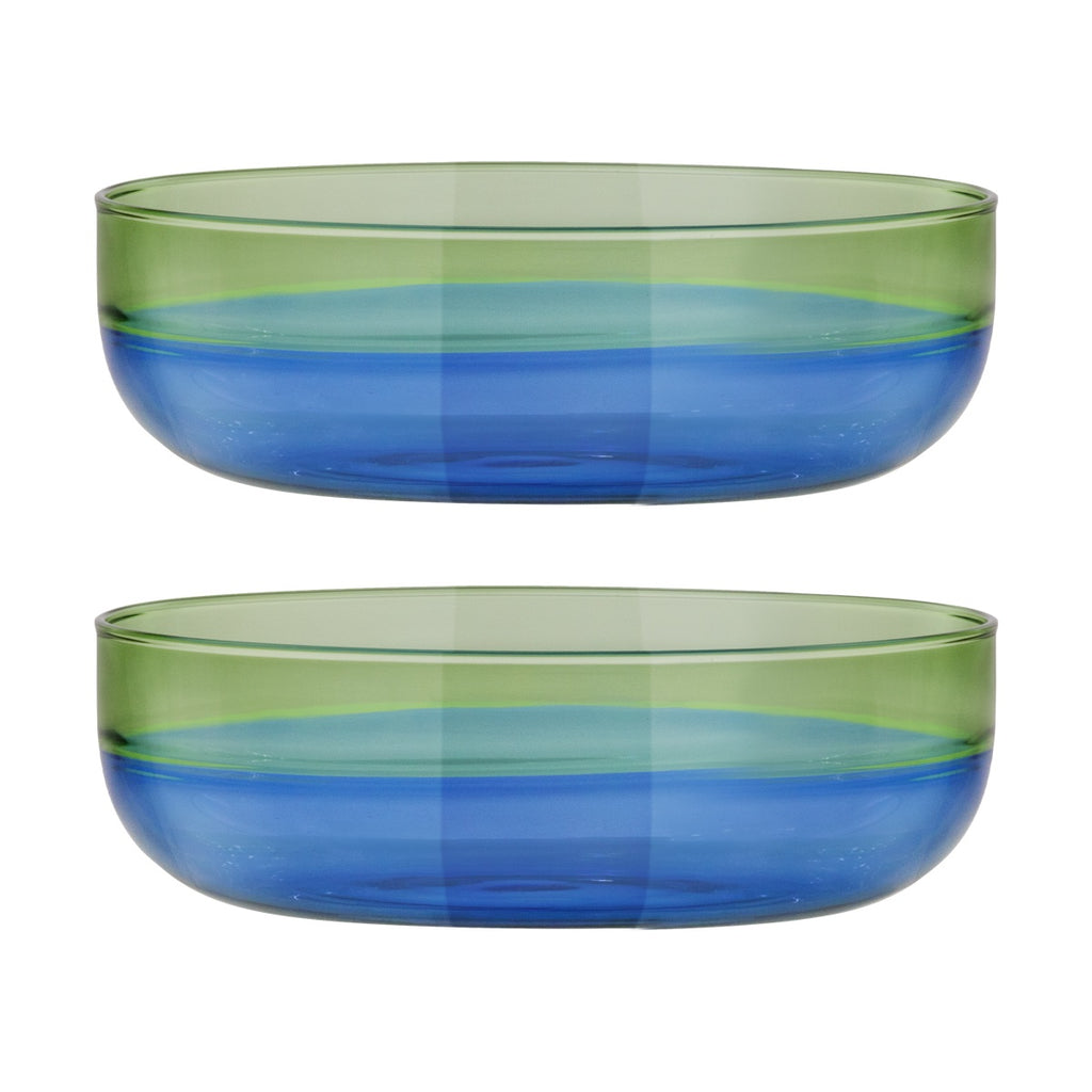 Small glass Bowls 'ocean', set of 2