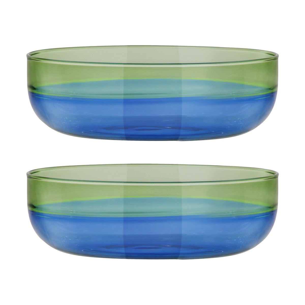 Small glass Bowls 'ocean', set of 2