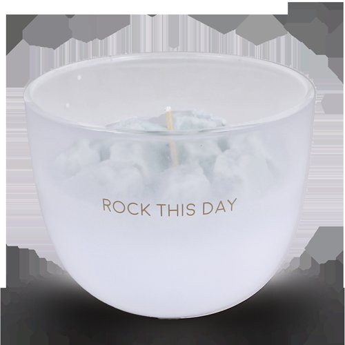 SALE My Flame Lifestyle Soy candle with sculpted wax rocks Green Rock this day — My Flame