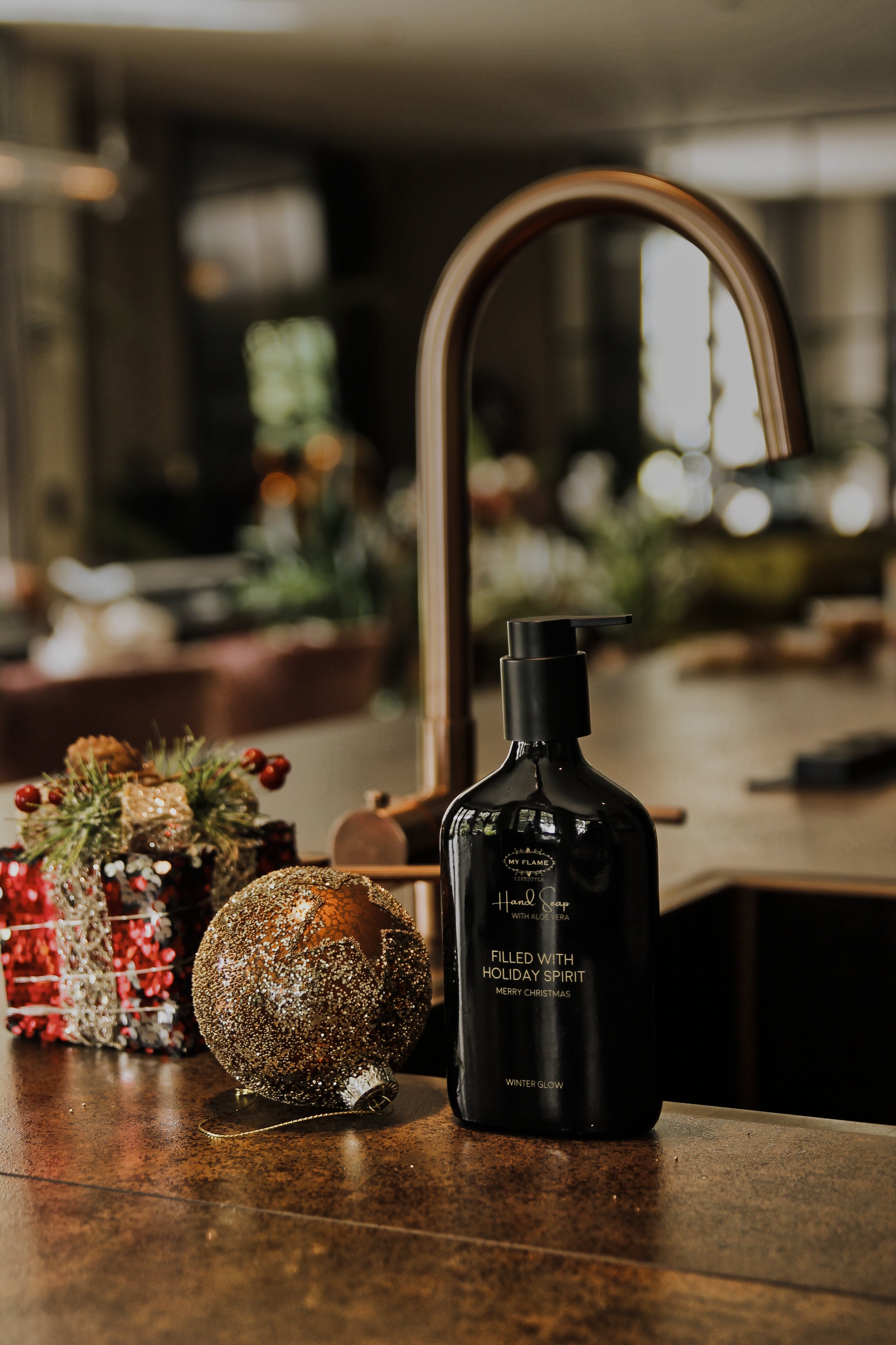 SALE My Flame Lifestyle Hand soap in a glass bottle Xmas — My Flame