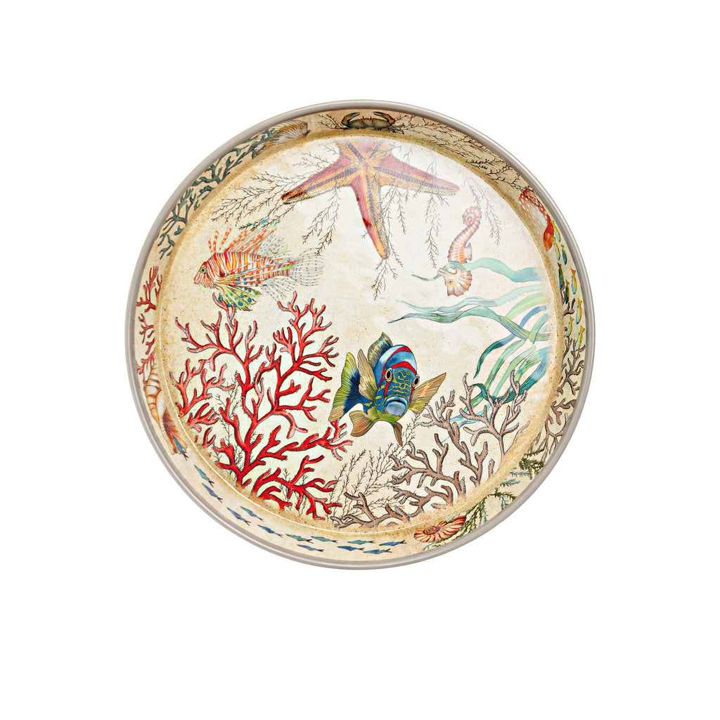 Sea Life Outdoor Round Tray 35 Cm