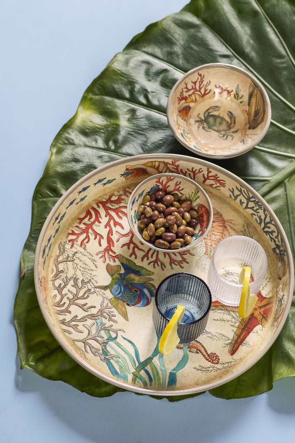 Sea Life Outdoor Round Tray 35 Cm