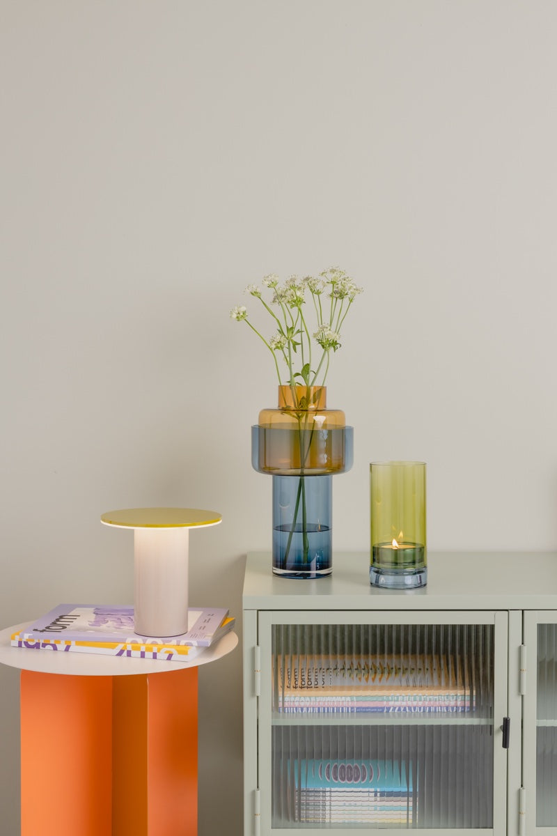 Glass vase 'Aura' amber