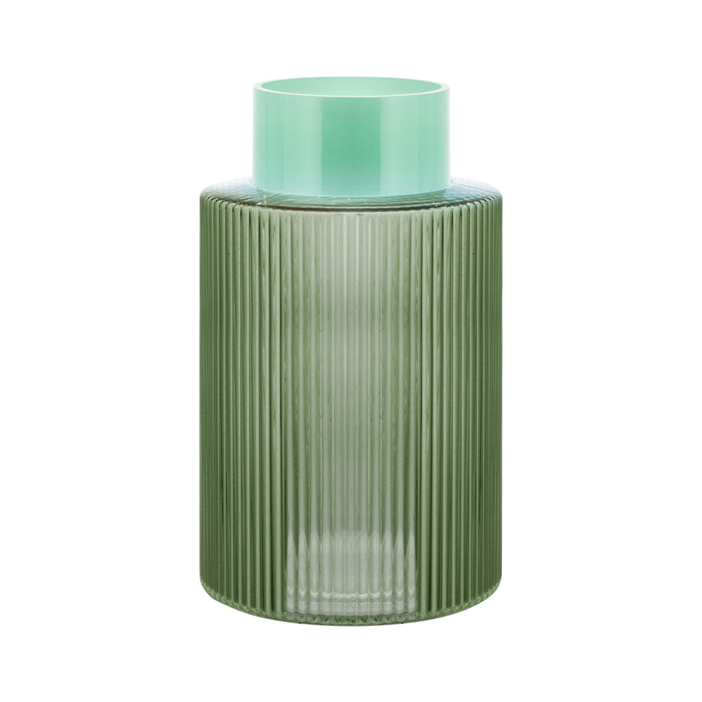 Glass vase Groove ,green' — Remember