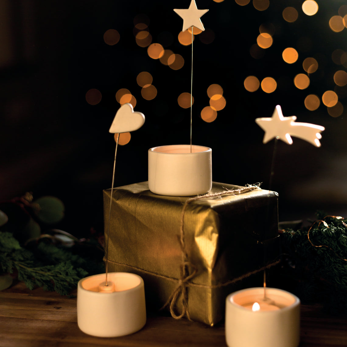 Tea light holder heart D.6cm H.19.5cm