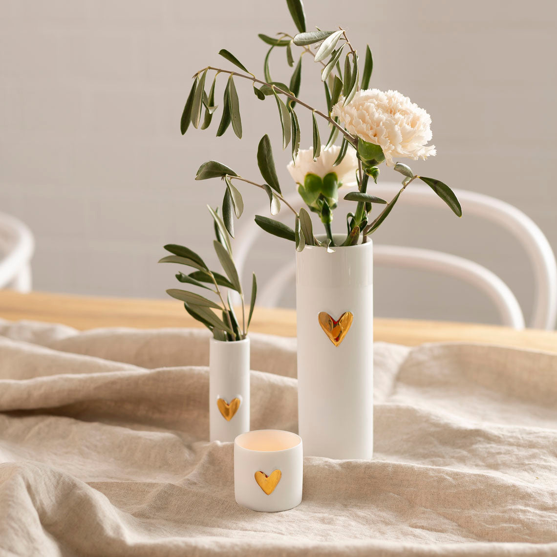 Rader Lights heart Set of 2pcs gold Diameter4.5cm Height.4.5cm