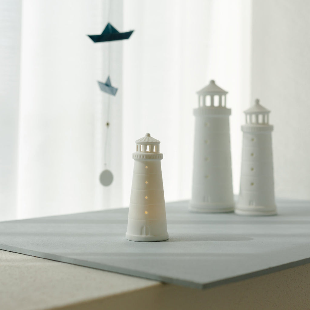 LED lighthouse D.4.5cm H.11.5cm