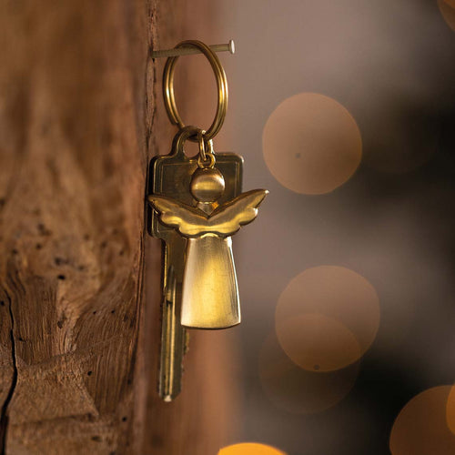 Angel keyring gold 4x3cm