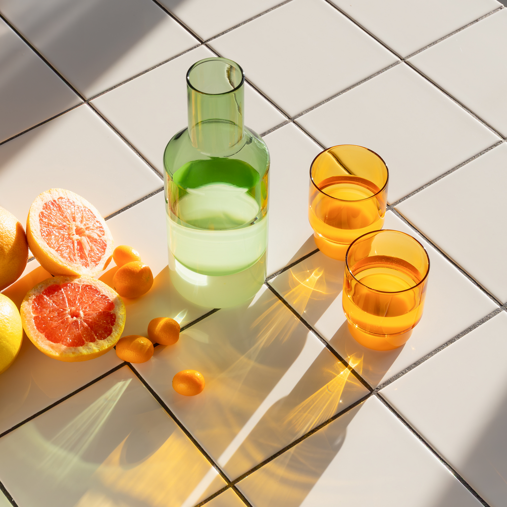 Glass carafe Jill green