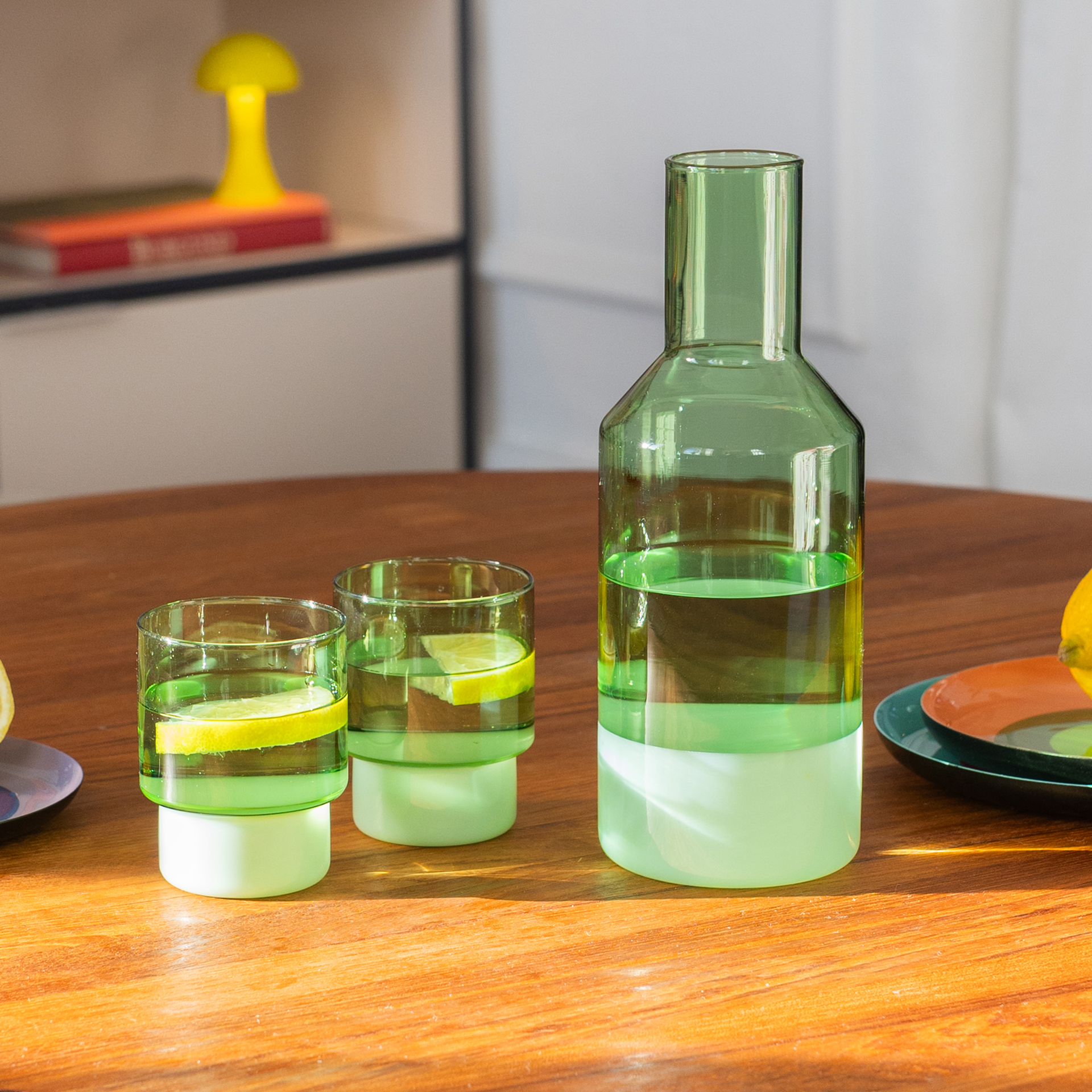 Glass carafe Jill green