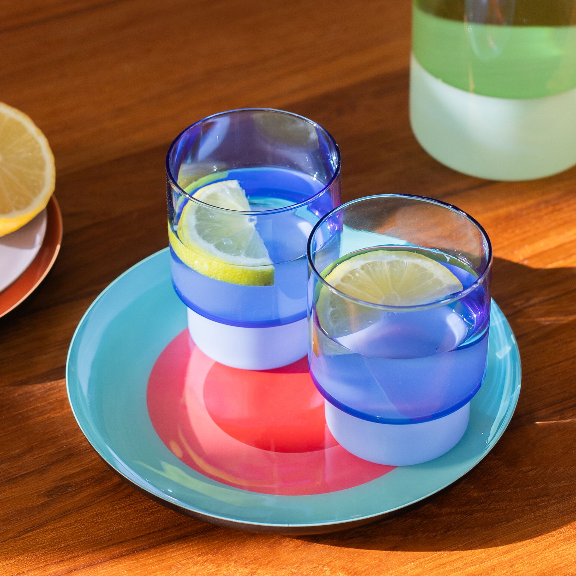 Drinking glasses Jill blue, set of 2