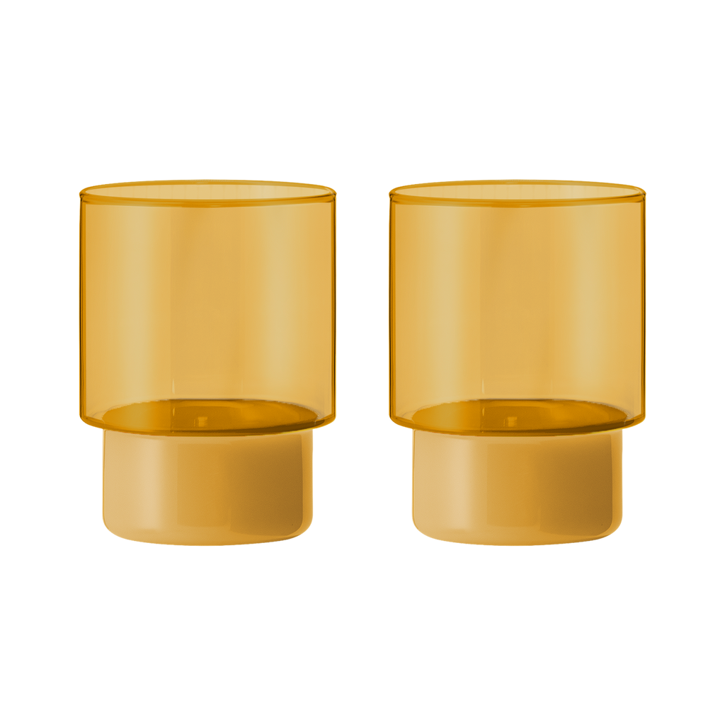 Drinking glasses Jill yellow, set of 2