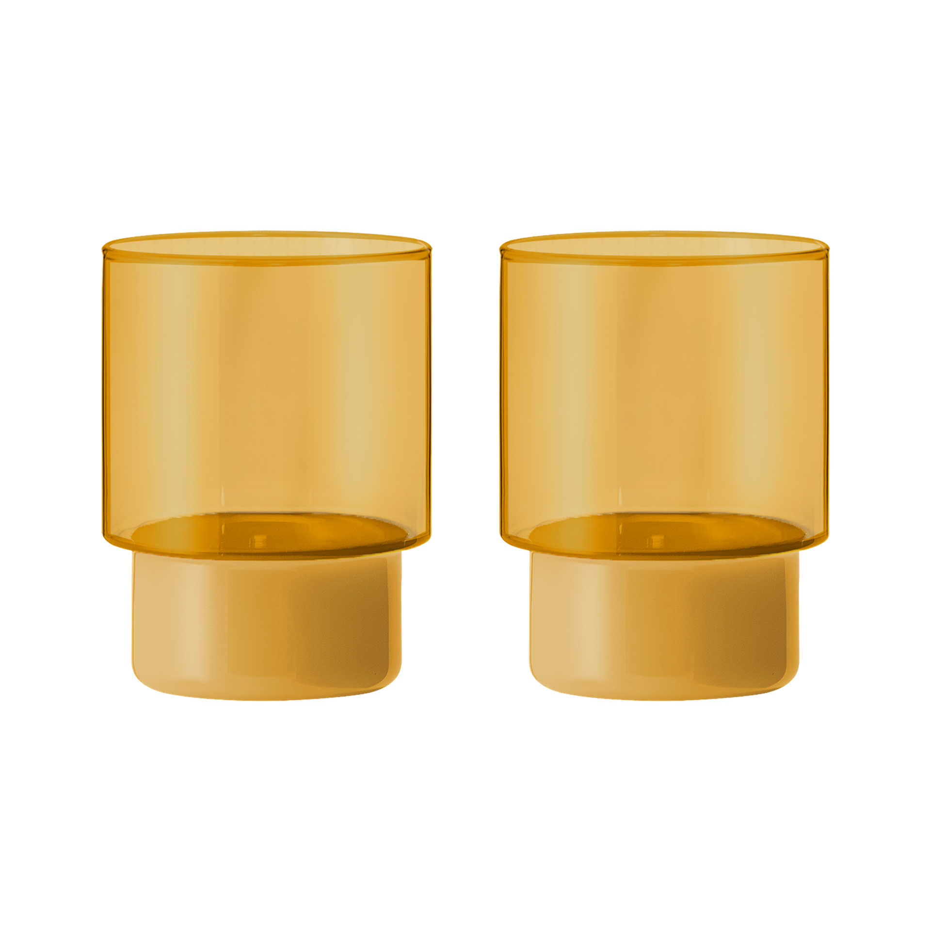 Drinking glasses Jill yellow, set of 2