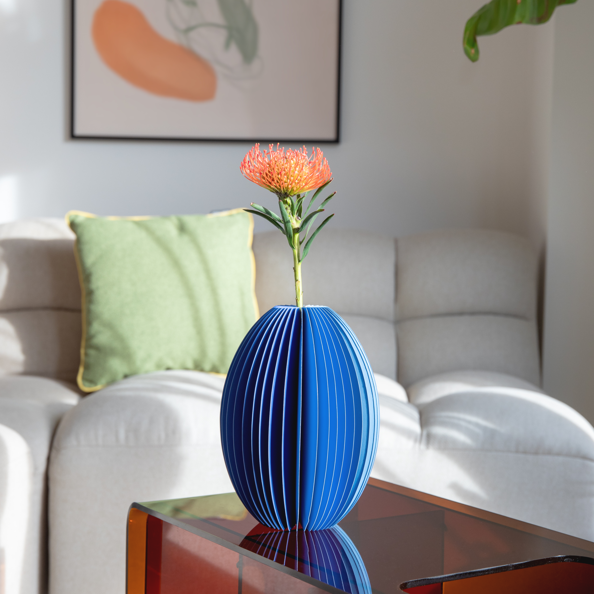 Paper vase 'Yuki' blue