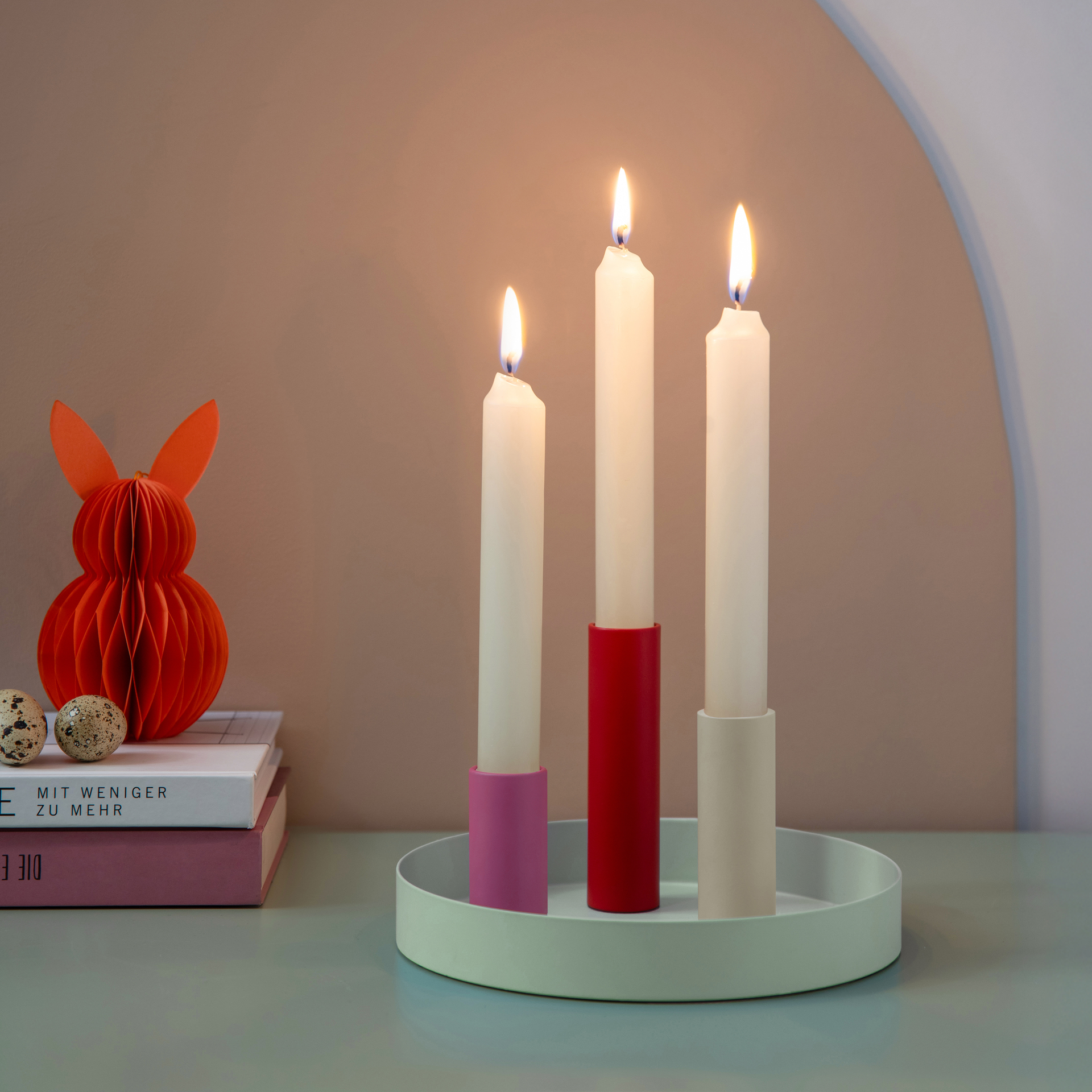 Magnetic candleholder 'Luna Mini' blue