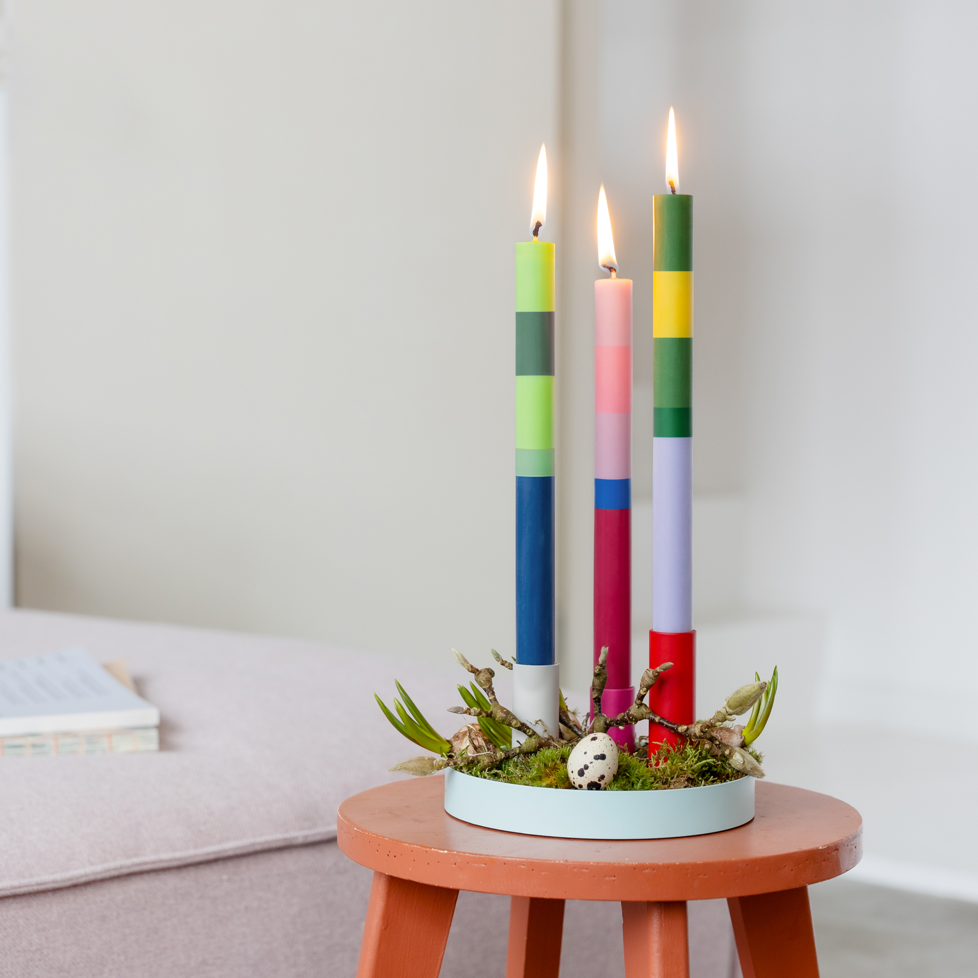 Magnetic candleholder 'Luna Mini' blue